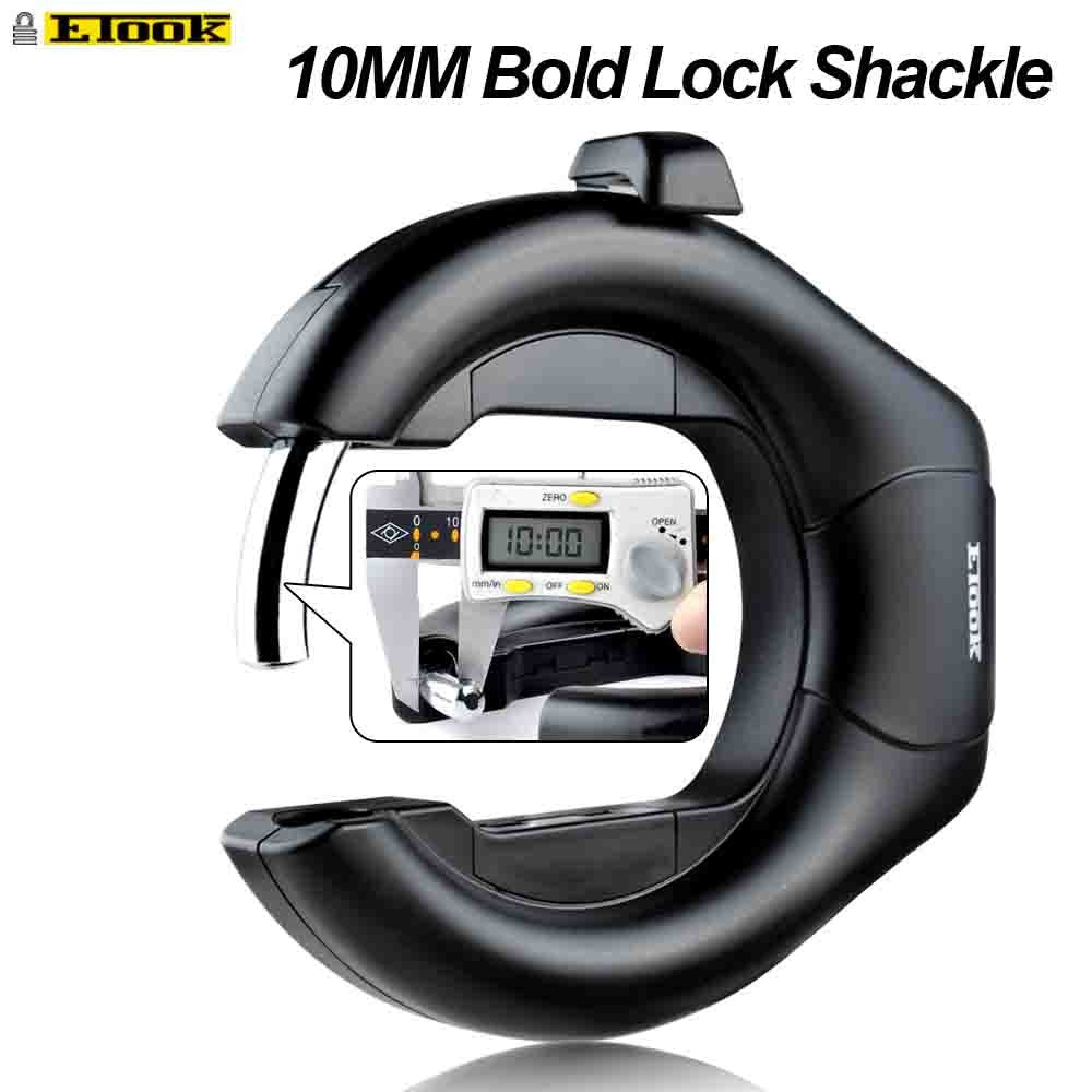 ETOOK Bicycle Horseshoe Claws Anti-theft Lock Easy to Install Anti-theft Round 2 Keys Bicycle Wheel Fat Bike Frame Lock